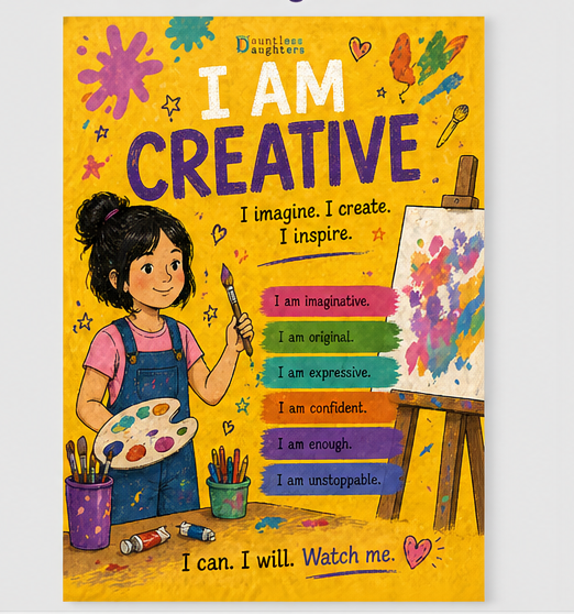 I Am Creative — Dauntless Daughters Affirmation Poster (Instant Download)