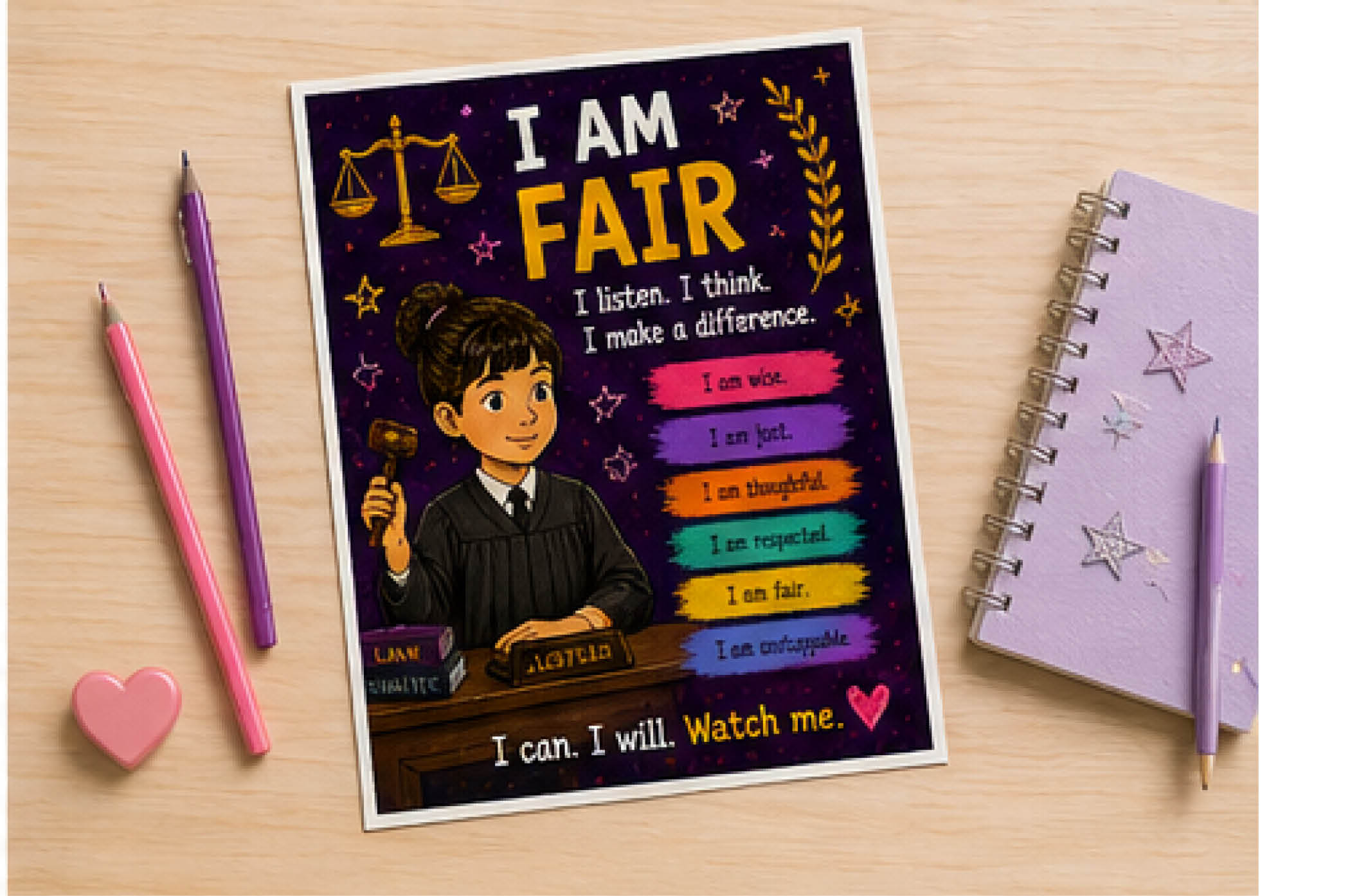 I Am Fair — Dauntless Daughters Affirmation Poster (Instant Download)