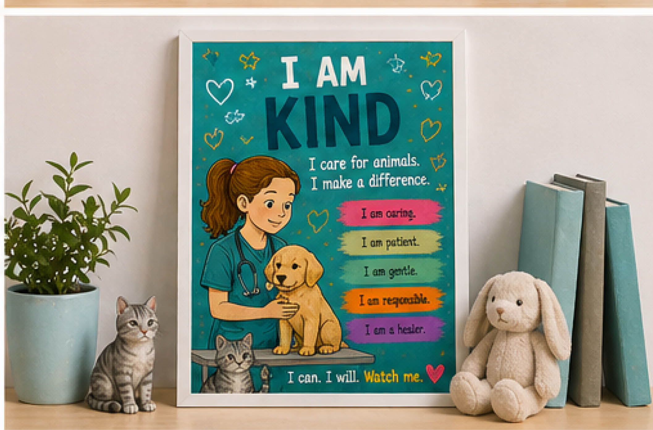 I Am Kind— Dauntless Daughters Affirmation Poster (Instant Download)
