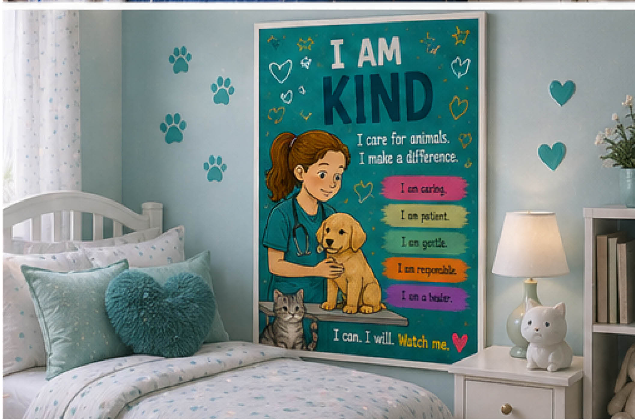 I Am Kind— Dauntless Daughters Affirmation Poster (Instant Download)