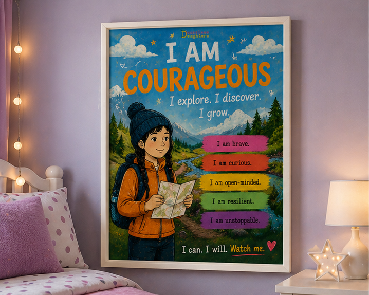 I Am Courageous — Dauntless Daughters Affirmation Poster (Instant Download)