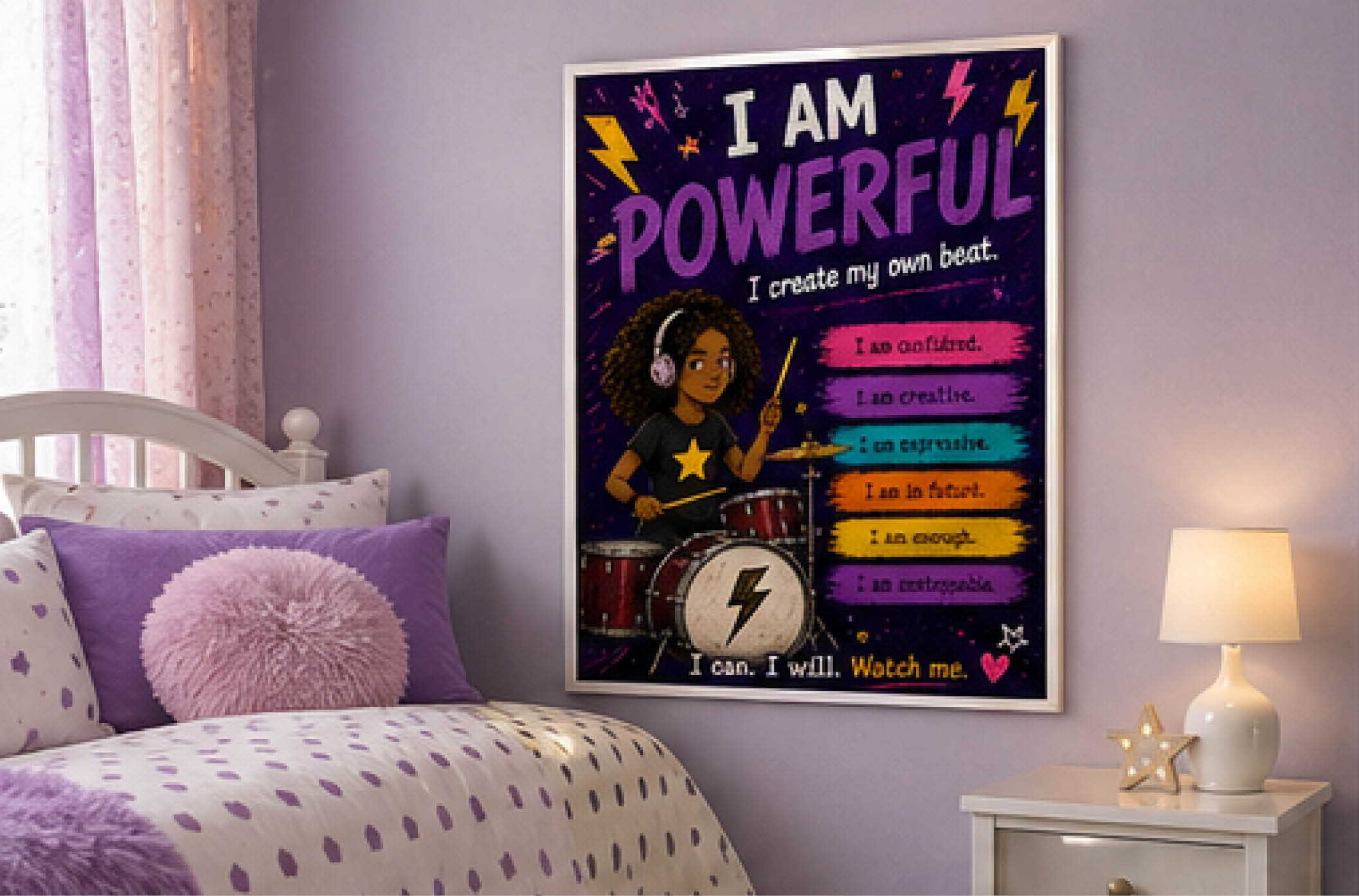 I Am Powerful — Dauntless Daughters Affirmation Poster (Instant Download)