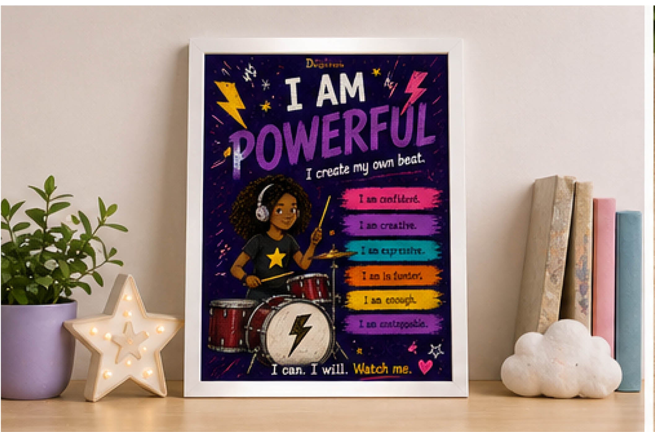 I Am Powerful — Dauntless Daughters Affirmation Poster (Instant Download)
