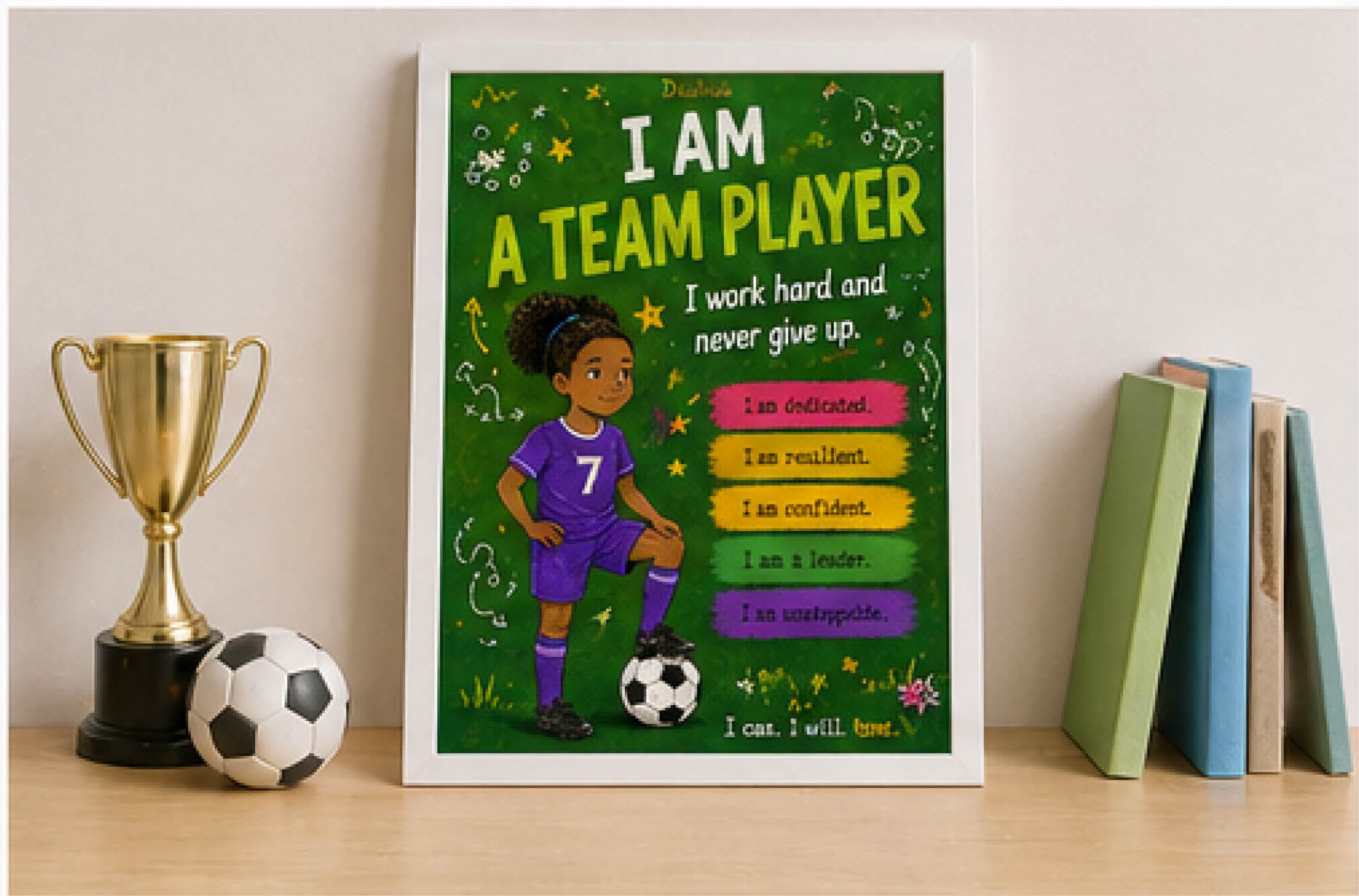 I Am a Team Player — Dauntless Daughters Affirmation Poster (Instant Download)