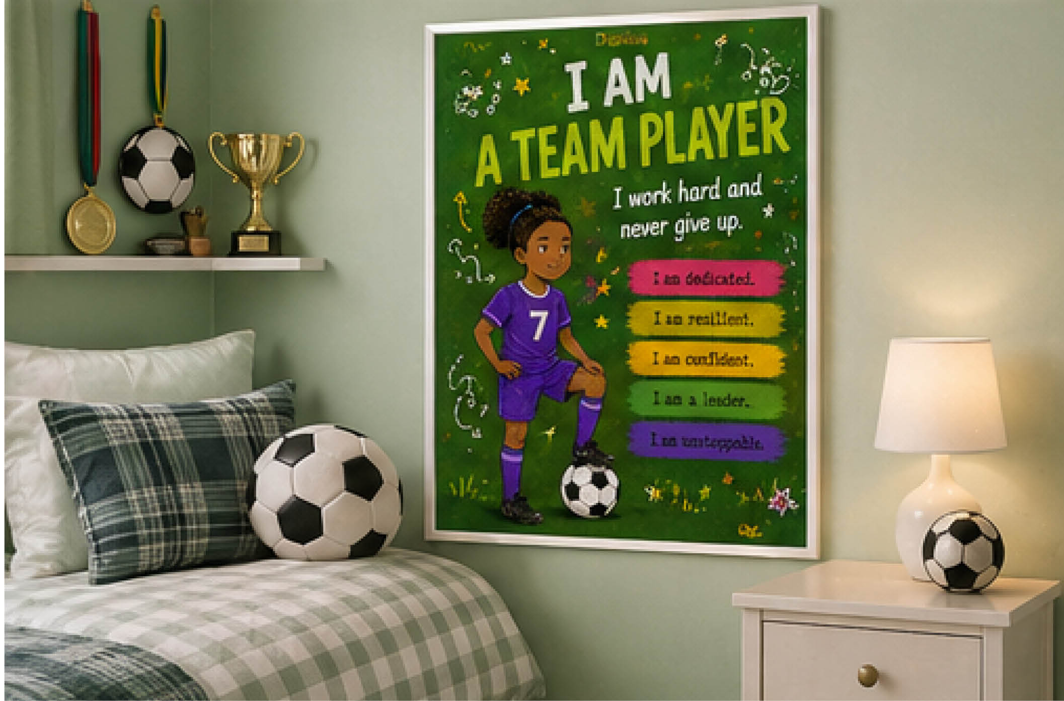 I Am a Team Player — Dauntless Daughters Affirmation Poster (Instant Download)