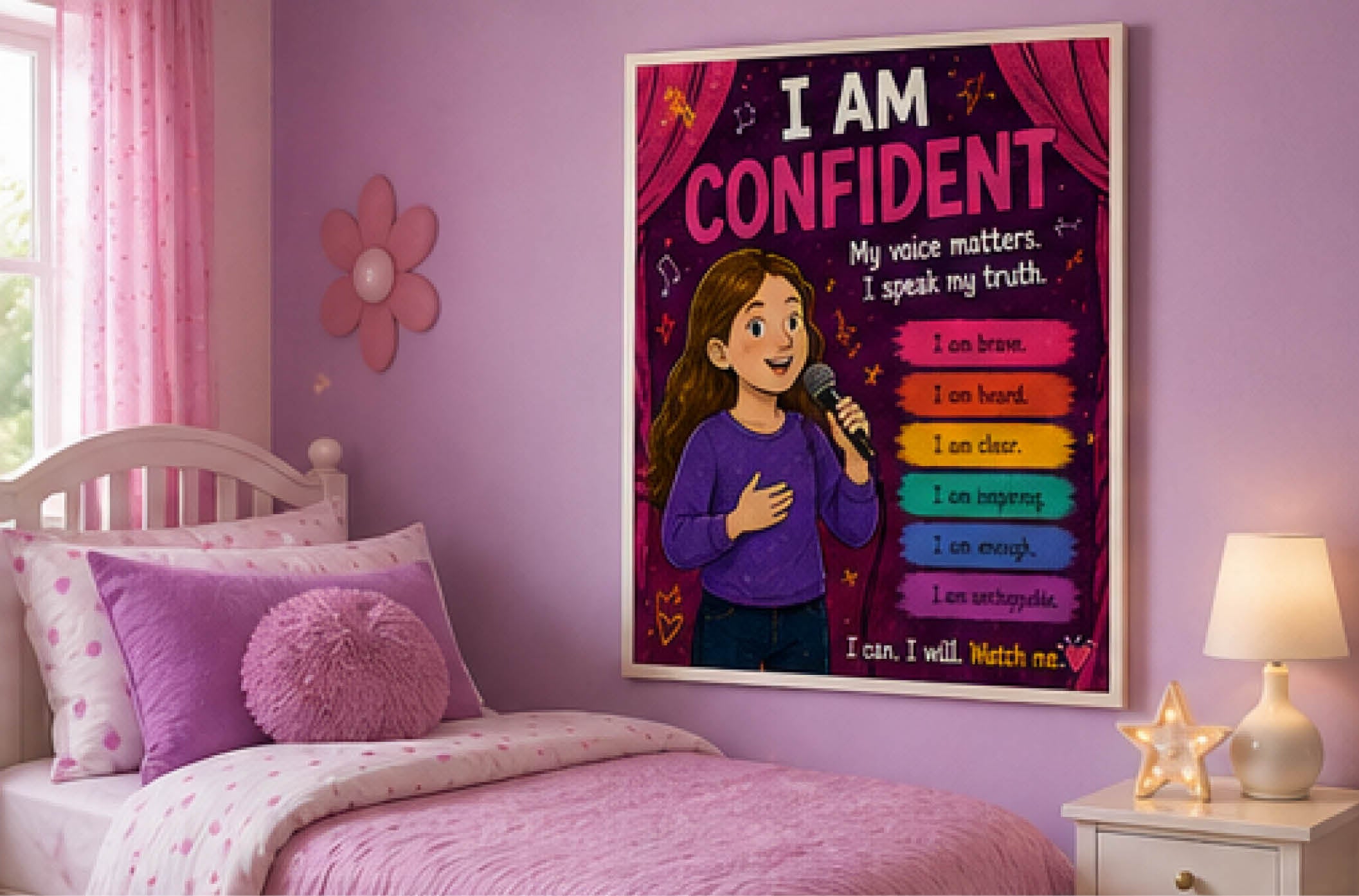 I Am Confident — Dauntless Daughters Affirmation Poster (Instant Download)