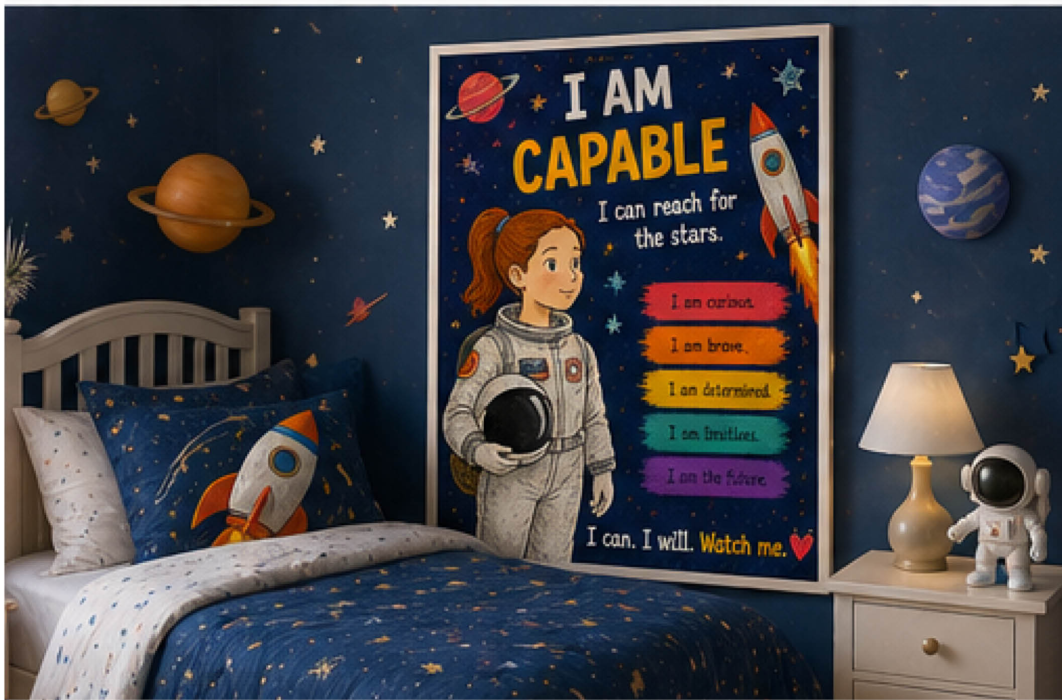 I Am Capable — Dauntless Daughters Affirmation Poster (Instant Download)