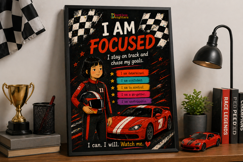 I Am Focused — Dauntless Daughters Affirmation Poster (Instant Download)