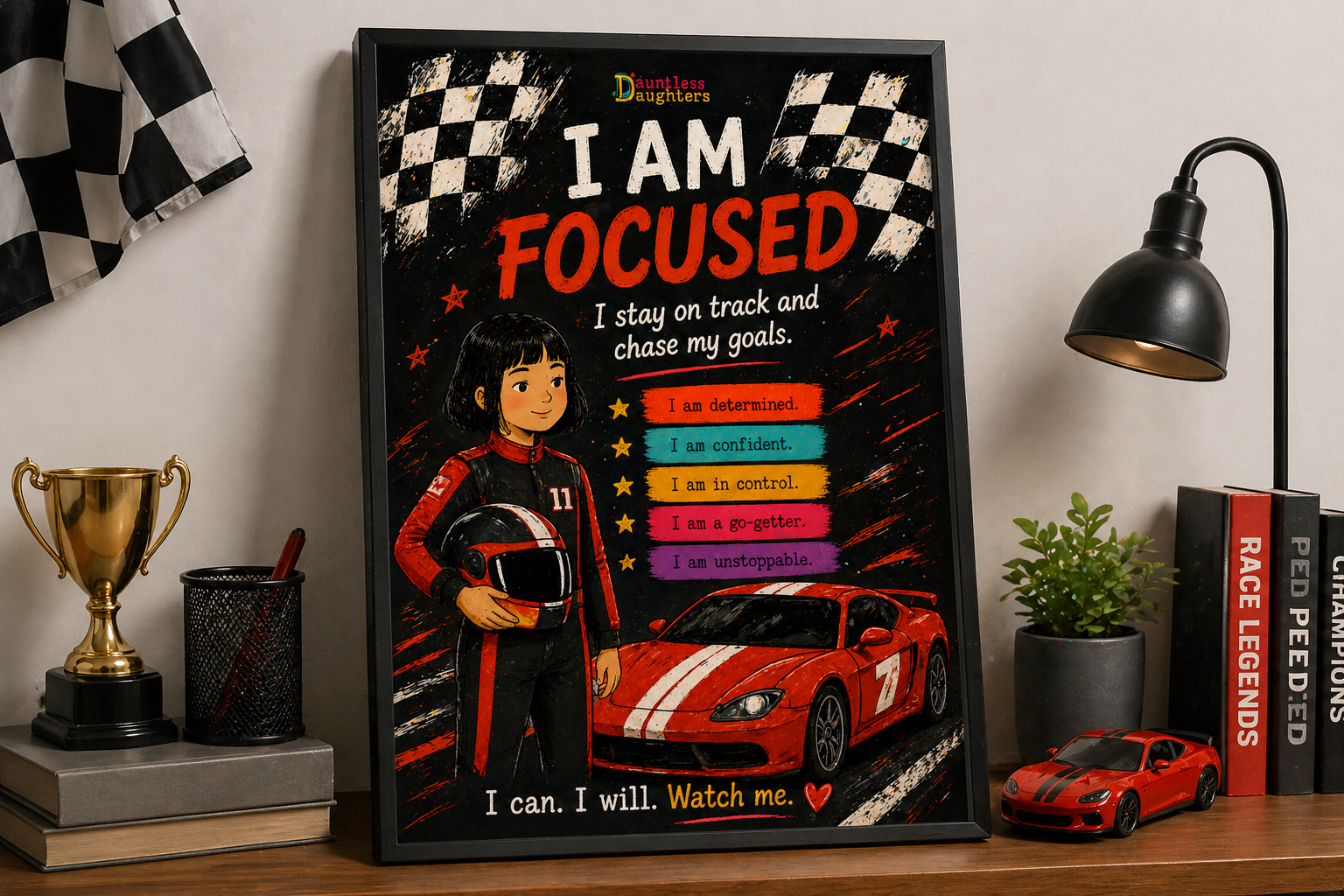 I Am Focused — Dauntless Daughters Affirmation Poster (Instant Download)